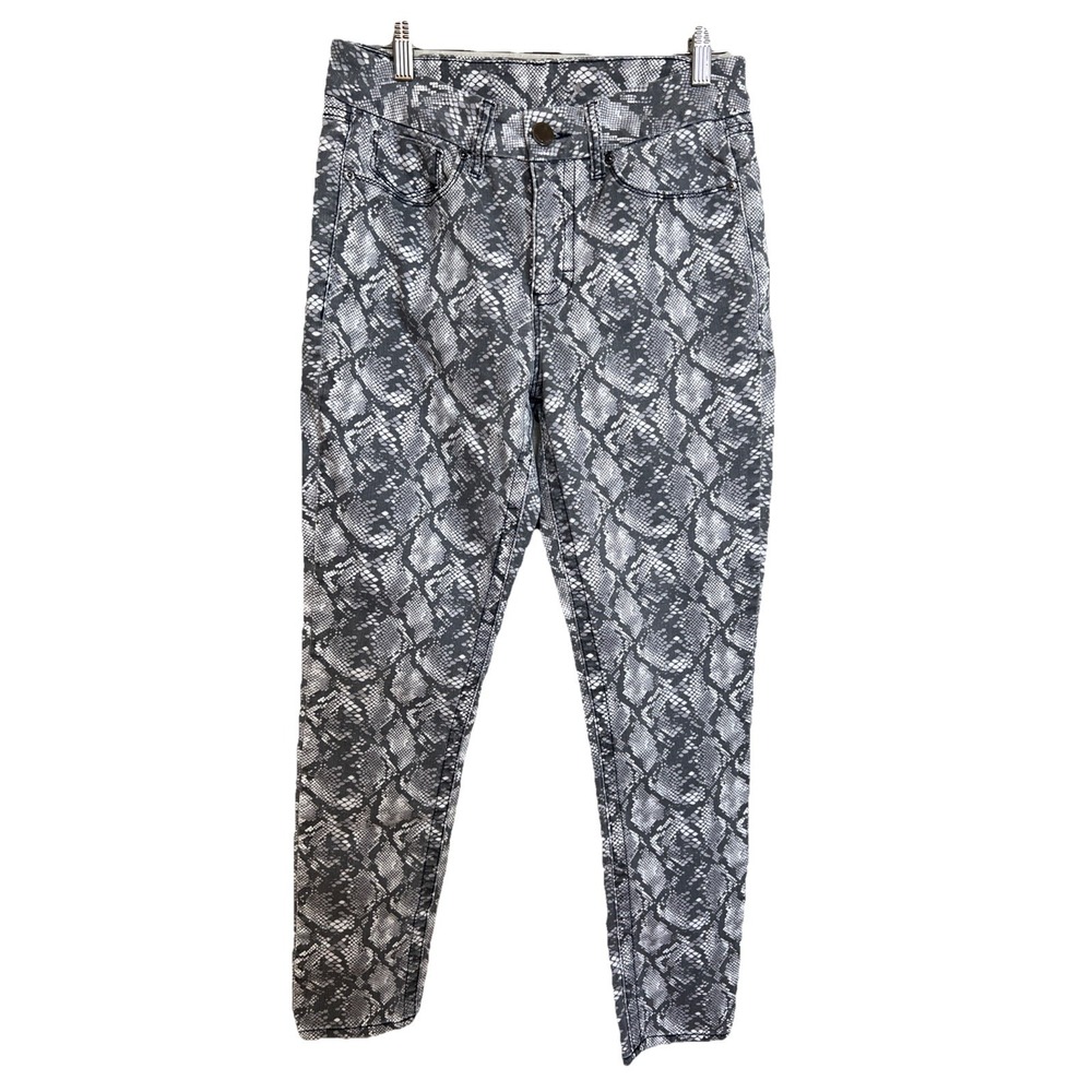 Seven7 Jeans Womens 8 Gray Snake Print Mid Rise Skinny Stretch Denim - Picture 2 of 7